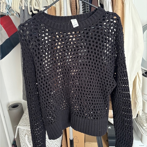 Old Navy Sweaters - Fish Net Like Black Knit Women's Sweater